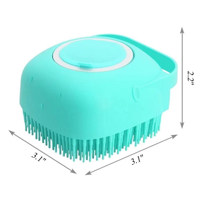 Pet Dog Cat Silicone Back Shower Brush Soft Hair Massage Bathtub Scrub Artifact Bath Brush 2-in-1 Pet Massage Comb Soft Silicone Pet Shower Hair Grooming Comb Dog Cleaning Tool Pet Supplies Pet Brush Bath Massage Brush Shampoo Dispenser for Pet