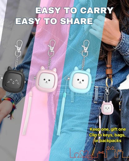 Personal Safety Alarm,  3 Pack Loud 130Db Siren Emergency Panic Alarm with LED Light, Easy Pull Pin Keychain Self-Defense Security Alarm for Women, Seniors, Kids