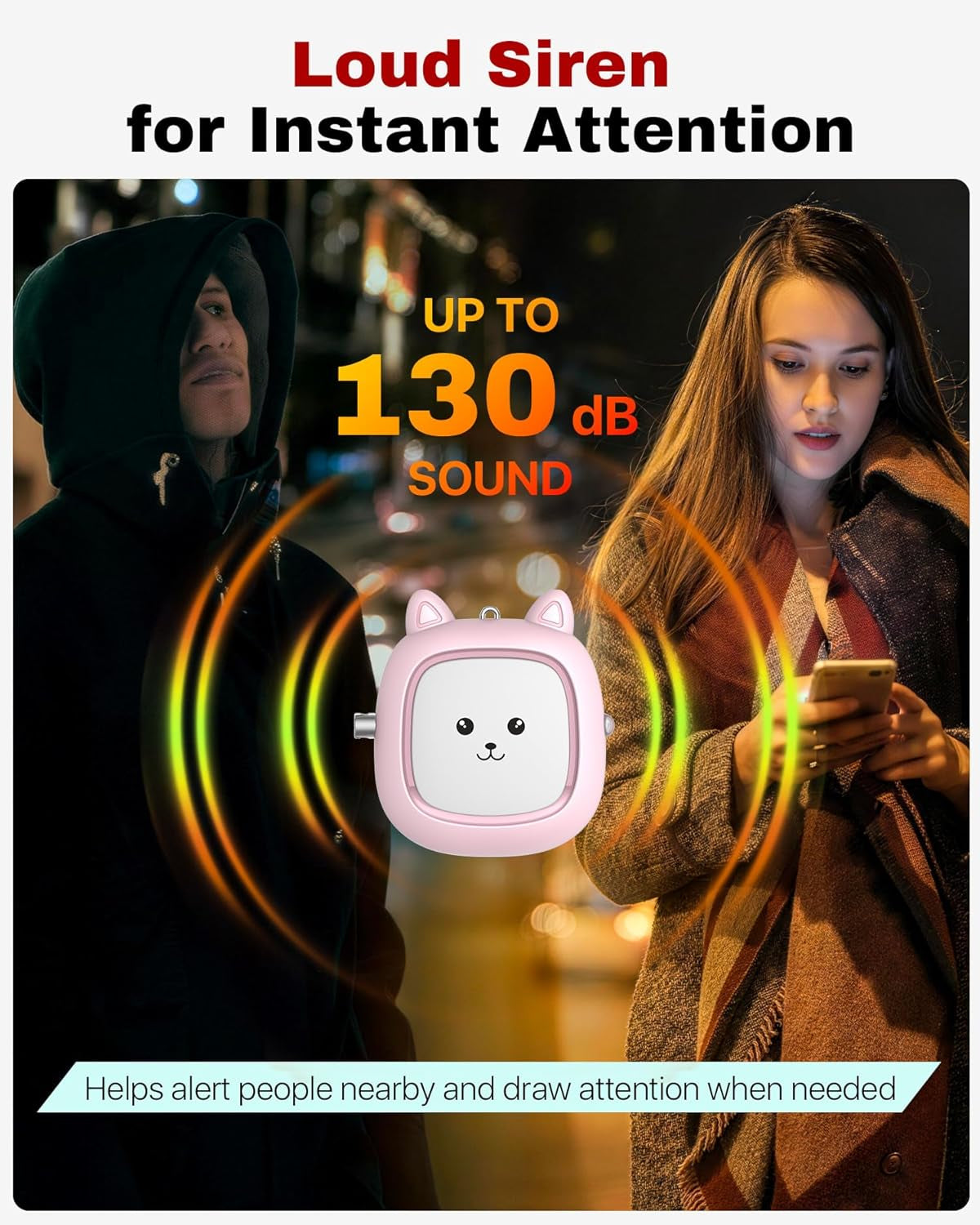 Personal Safety Alarm,  3 Pack Loud 130Db Siren Emergency Panic Alarm with LED Light, Easy Pull Pin Keychain Self-Defense Security Alarm for Women, Seniors, Kids