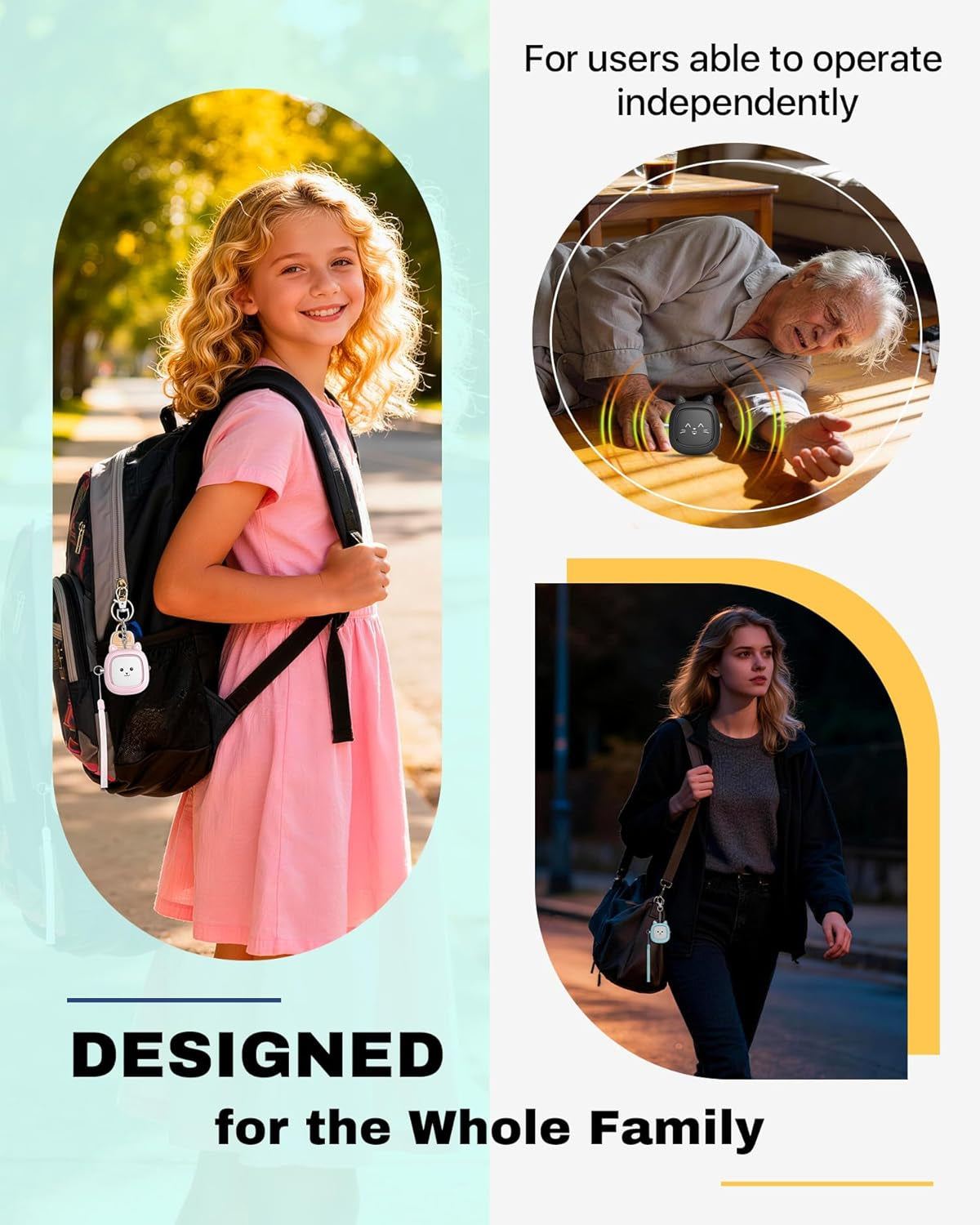 Personal Safety Alarm,  3 Pack Loud 130Db Siren Emergency Panic Alarm with LED Light, Easy Pull Pin Keychain Self-Defense Security Alarm for Women, Seniors, Kids