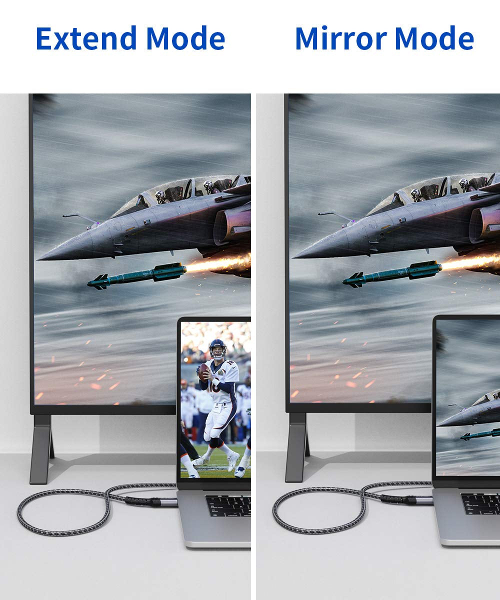 Displayport to HDMI Cable 10FT, Uni Directional, DP Source to HDMI Display, UHD 1440P/2K@60Hz, 4K@30Hz, Nylon Cord for Desktops, Graphics Cards, and Laptops with Native Displayport Output