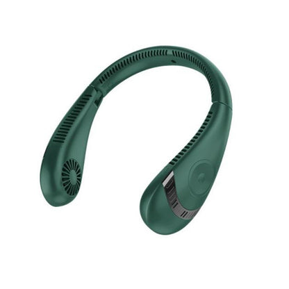 Lazy Outdoor Sports Portable Hanging Neck Fan Hanging Neck Fan USB Handheld Mute LED Digital Display Leafless Mini Electric Fan with LED Light 5 Gear Air Cooling Fans Digital Display Leafless Mini Electric Colorful